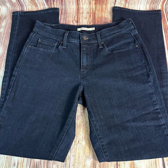 Levi's 505 STRAIGHT Leg Womens Size 27 Blue Mid Rise Jeans Denim Pants 28x30.5 - Picture 2 of 13